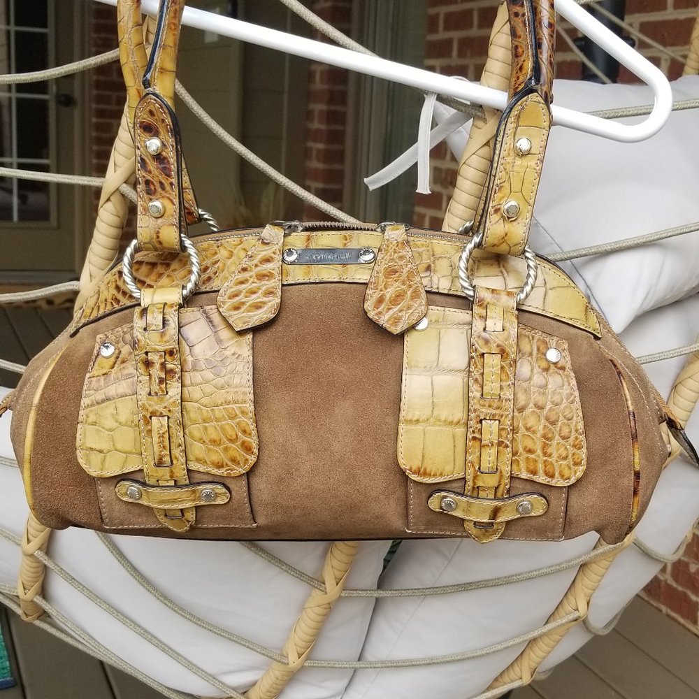 Roberto Cavalli Italy women's brown suede bag